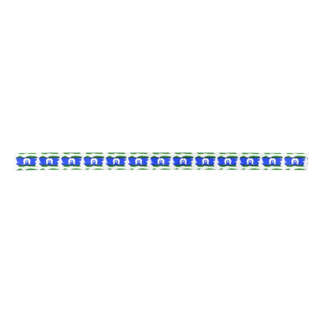 Torres Strait Islander Flag Border Grunge Satin Ribbon (Front)