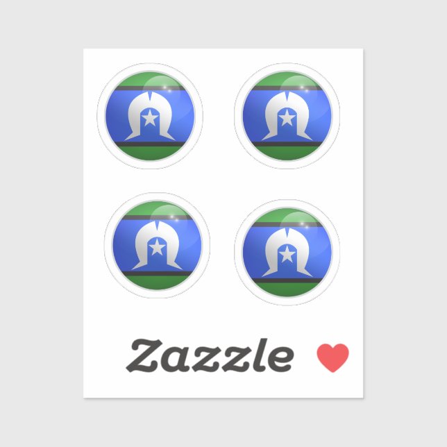 Torres Strait Islands Glossy Circle Flag (Sheet)