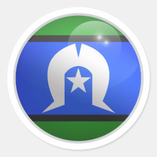 Torres Strait Islands Glossy Circle Flag Classic Round Sticker