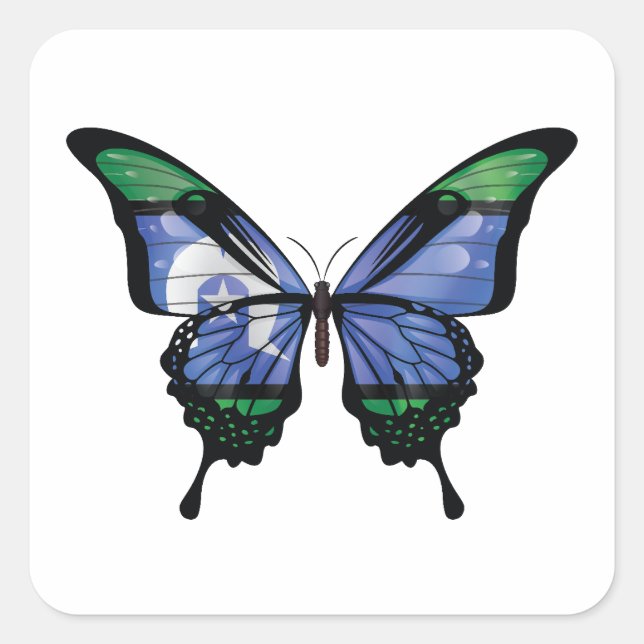 Torres Strait Islands Swallowtail Butterfly Flag Square Sticker (Front)