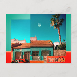 Torrevieja, Alicante in Orange and Turqoise Postcard