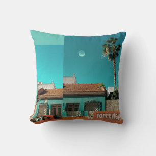 Torrevieja in Orange and Turqoise Cushion