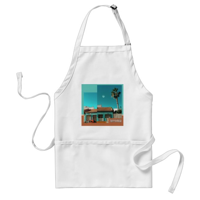 Torrevieja in Orange and Turqoise Standard Apron (Front)