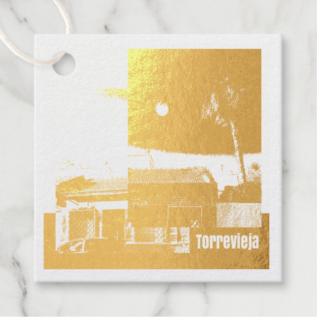 Torrevieja Townscape Favour Tags (Front)