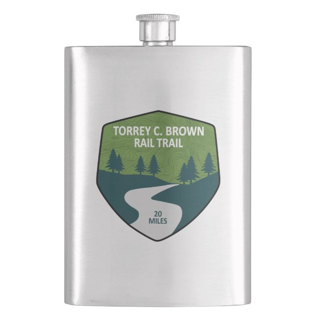Torrey C. Brown Rail Trail Hip Flask (Front)