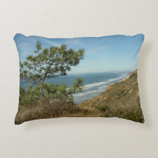Torrey Pine and California Coastline Landscape Decorative Cushion