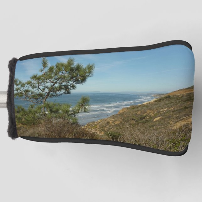 Torrey Pine and California Coastline Landscape Golf Head Cover (Front)