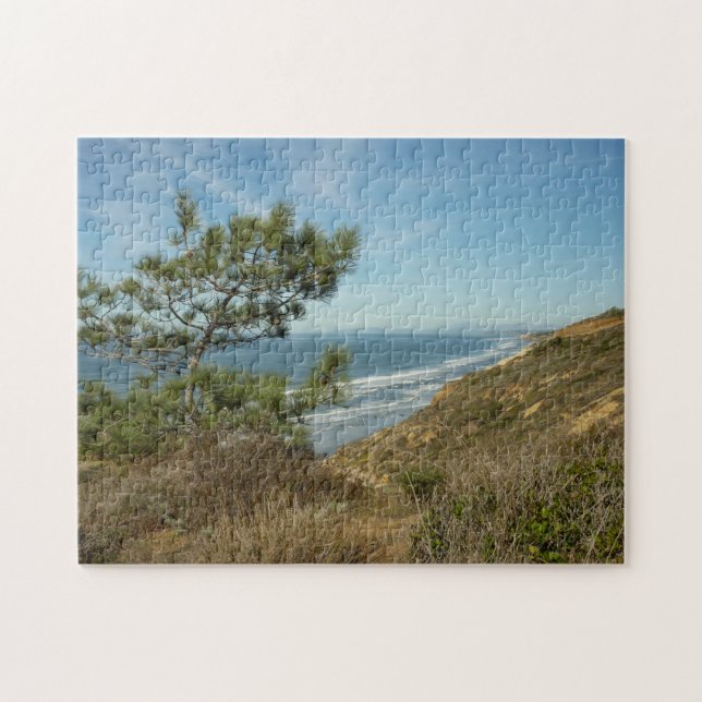 Torrey Pine and California Coastline Landscape Jigsaw Puzzle (Horizontal)