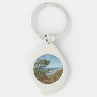 Torrey Pine and California Coastline Landscape Key Ring