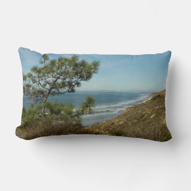 Torrey Pine and California Coastline Landscape Lumbar Cushion (Front)