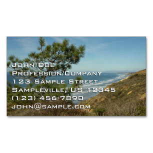 Torrey Pine and California Coastline Landscape Magnetic Business Card