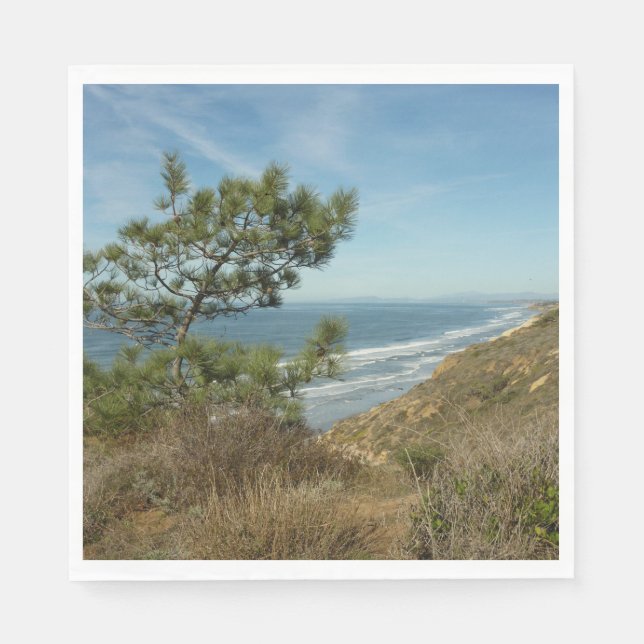 Torrey Pine and California Coastline Landscape Napkin (Front)