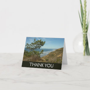 Torrey Pine and California Coastline Landscape Thank You Card