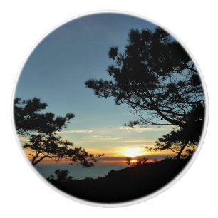 Torrey Pine Sunset III California Landscape Ceramic Knob