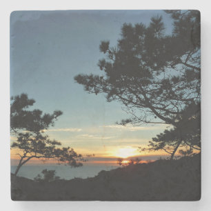 Torrey Pine Sunset III California Landscape Stone Coaster