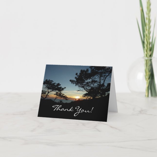 Torrey Pine Sunset III California Thank You Card (Front)