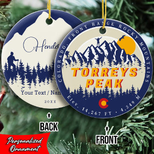 Torreys Peak Colorado Fourteeners 14ers Souvenir Ceramic Tree Decoration