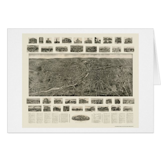 Torrington, CT Panoramic Map - 1909 (Front Horizontal)