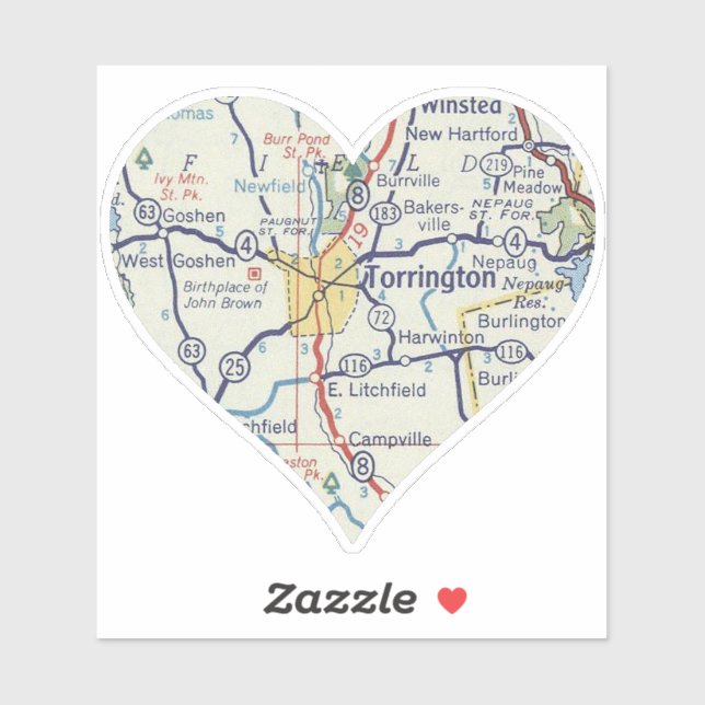 Torrington CT Vintage Map (Sheet)