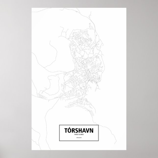 Tórshavn, Faroe Islands (black on white) Poster (Front)