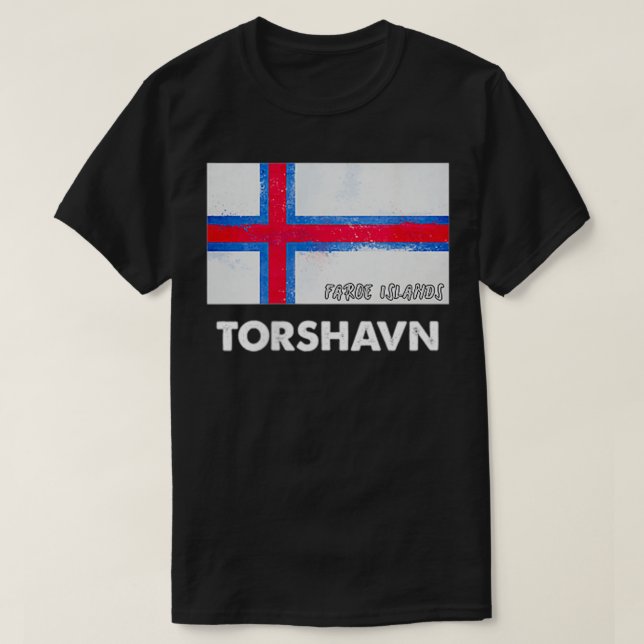 Torshavn Faroe Islands Flag   Torshavn  T-Shirt (Design Front)