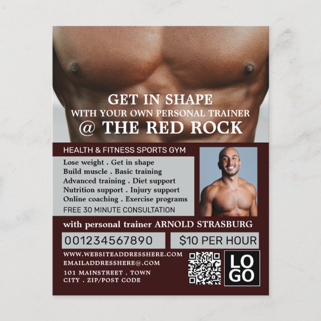 Torso, Personal trainer, Gym Advertising Flyer (Front)
