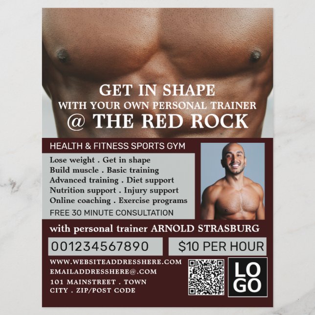 Torso, Personal trainer, Gym Advertising Flyer (Front)