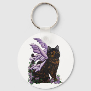 Tortie Fairy Cat Key Ring