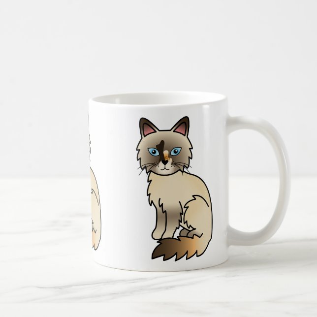 Tortie Point Birman / Ragdoll Cat Coffee Mug (Right)