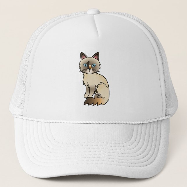 Tortie Point Birman / Ragdoll Cat Trucker Hat (Front)