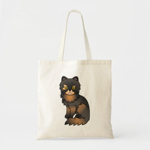 Tortie Point Persian Cute Cartoon Cat Illustration Tote Bag