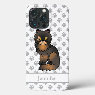 Tortie Point Persian Cute Cartoon Cat & Name iPhone 13 Pro Case
