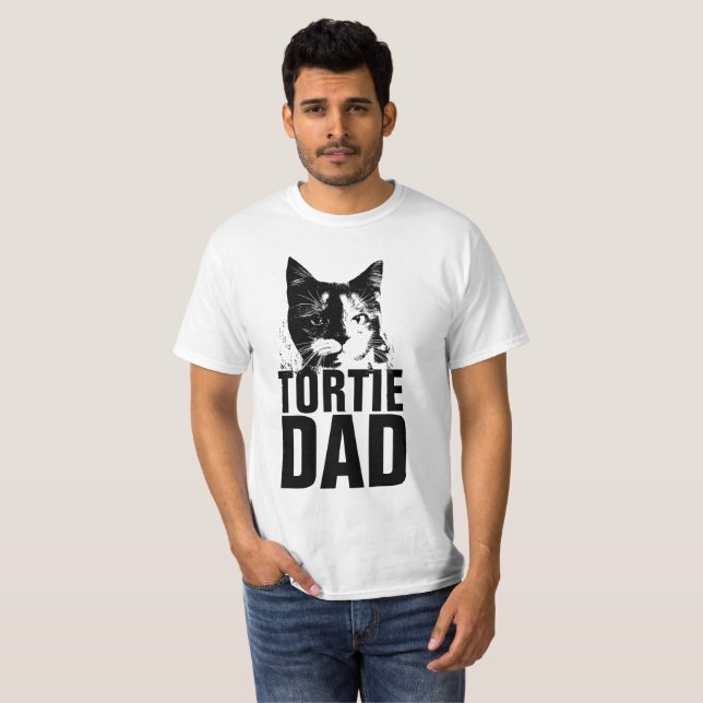 TORTIE tortoiseshell CAT DAD T-shirts (Front Full)