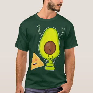 Tortilla Chip Guacamole Poop Pooping Avocado Vegan T-Shirt