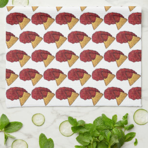 Tortilla Chips and Dip Tomato Salsa Mexican Food Tea Towel