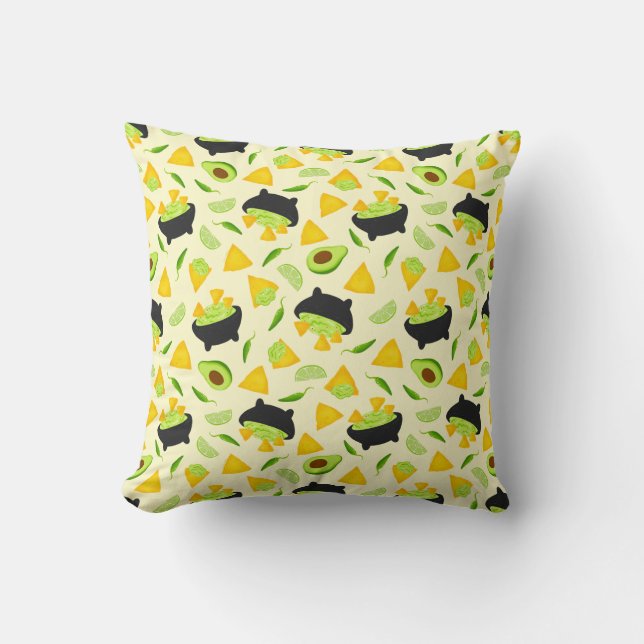 Tortilla Chips and Guacamole Pattern Cushion (Front)