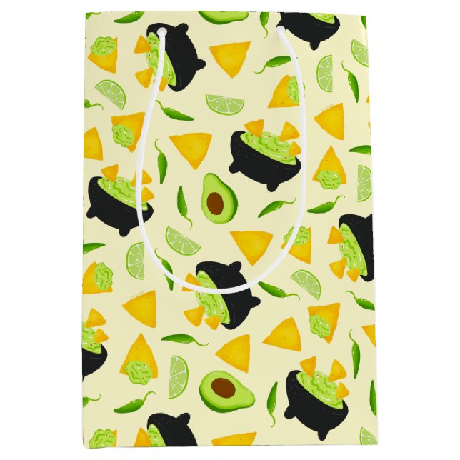 Tortilla Chips and Guacamole Pattern Medium Gift Bag (Front)