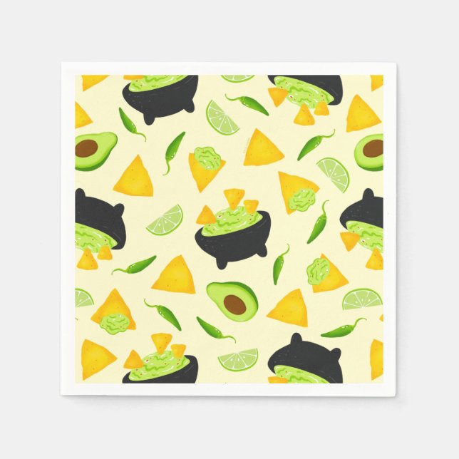 Tortilla Chips and Guacamole Pattern Napkin (Front)