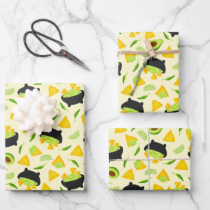 Tortilla Chips and Guacamole Pattern Wrapping Paper Sheet