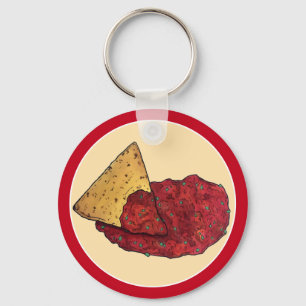 Tortilla Chips and Tomato Salsa Snack Food Foodie Key Ring