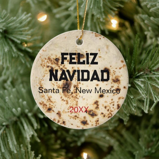 Tortilla Personalize Photo Christmas  Ceramic Tree Decoration (Tree)
