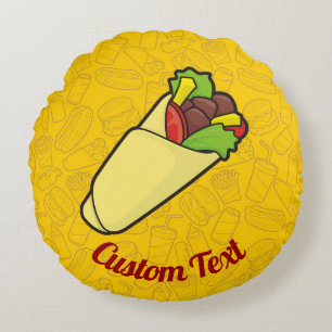 Tortilla Sandwich Wrap Round Pillow