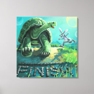 Tortoise and the  Hare Art Canvas Print