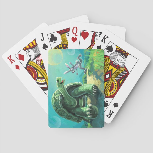 Tortoise and the Hare Art Playing Cards (Back)