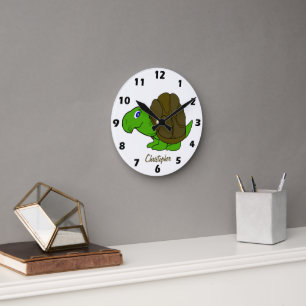Tortoise Design Personalised Round Clock
