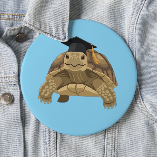 Tortoise Grad Pin - Cute Custom Button Gift (In Situ)