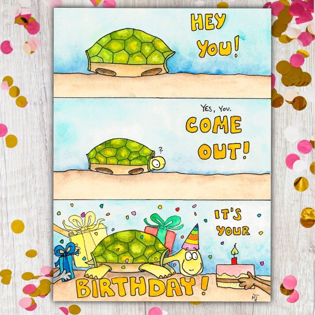Tortoise Happy Birthday postcard by Nicole Janes (Creator Uploaded)