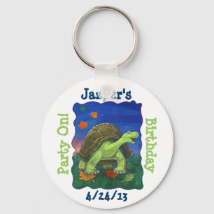 Tortoise Party Center Key Ring