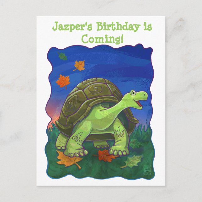 Tortoise Party Centre Announcement Postcard (Front)