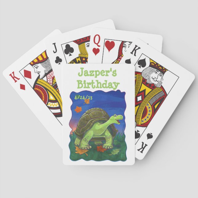 Tortoise Party Centre Playing Cards (Back)